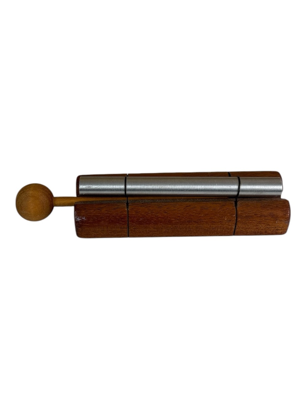 VTG zen meditation Wooden Double Chime Bar with Mallet in Brown